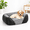 Black-S(20"x 19"x 6"), variant on Light Grey S(20"x 19"x 6") Rectangle Washable Soft Calming Pet Cuddler Bed