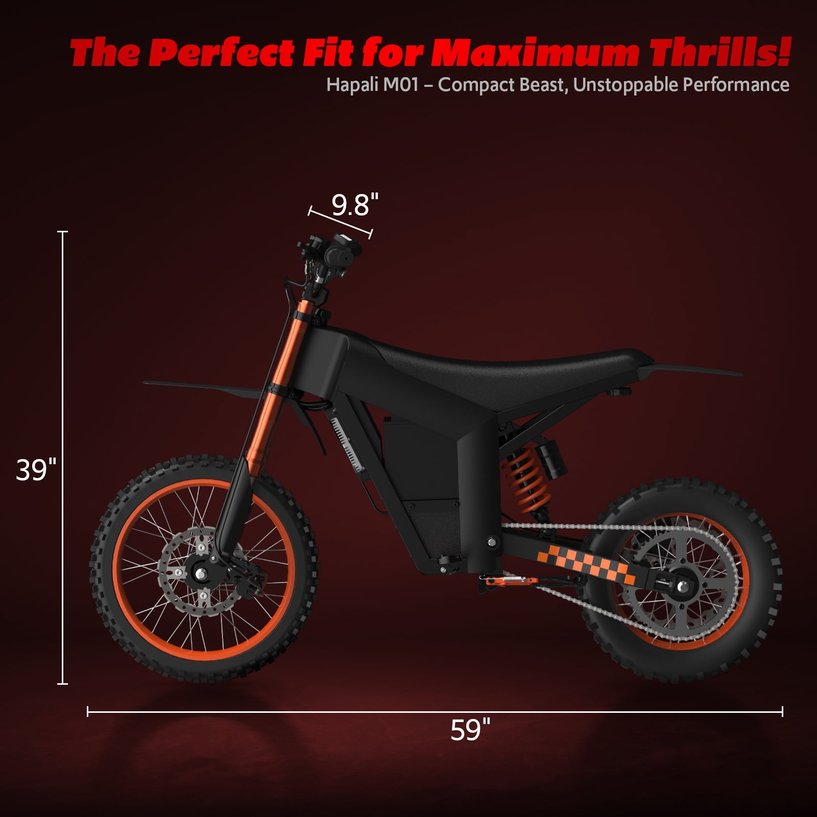 Electric Dirt Bike for Teens & Adults, 3000W Peak, 40MPH, 34-Mile Range, 3 Speed Modes