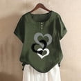 thumbnail image 2 of Blusa de manga corta con cuello redondo para mujer a la moda, camisetas sueltas con estampado Fridja  hjk4886, 2 of 5