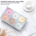 thumbnail image 3 of Wosthever Molde de silicona para rosquillas de 6 cavidades, molde para hornear fácil de usar, bandeja antiadherente reutilizable para rosquillas, para el Herramientas y accesorios para hornear Azul Wosthever HA027997-02, 3 of 6