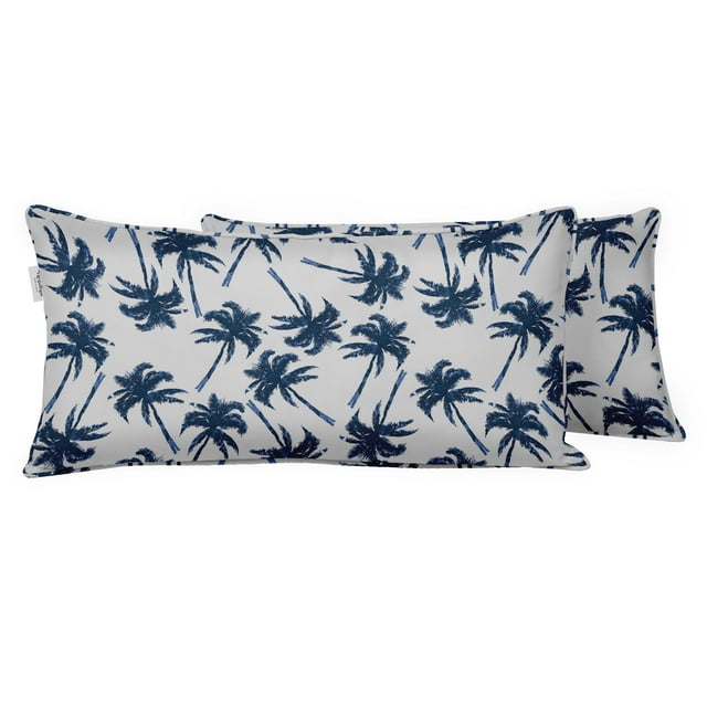 VargottamIndoor/OutdoorPolyester FabricLumbarPillowCover,All-Weather Waterproof Rectangular Cushion Case for Patio Furniture,12" x 18"Set of 2 -Tree-54