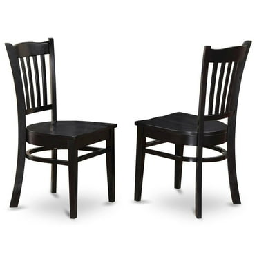 FurniFact Set of 2 Wooden Dining Chairs with Black Finish for Kitchen or Dining