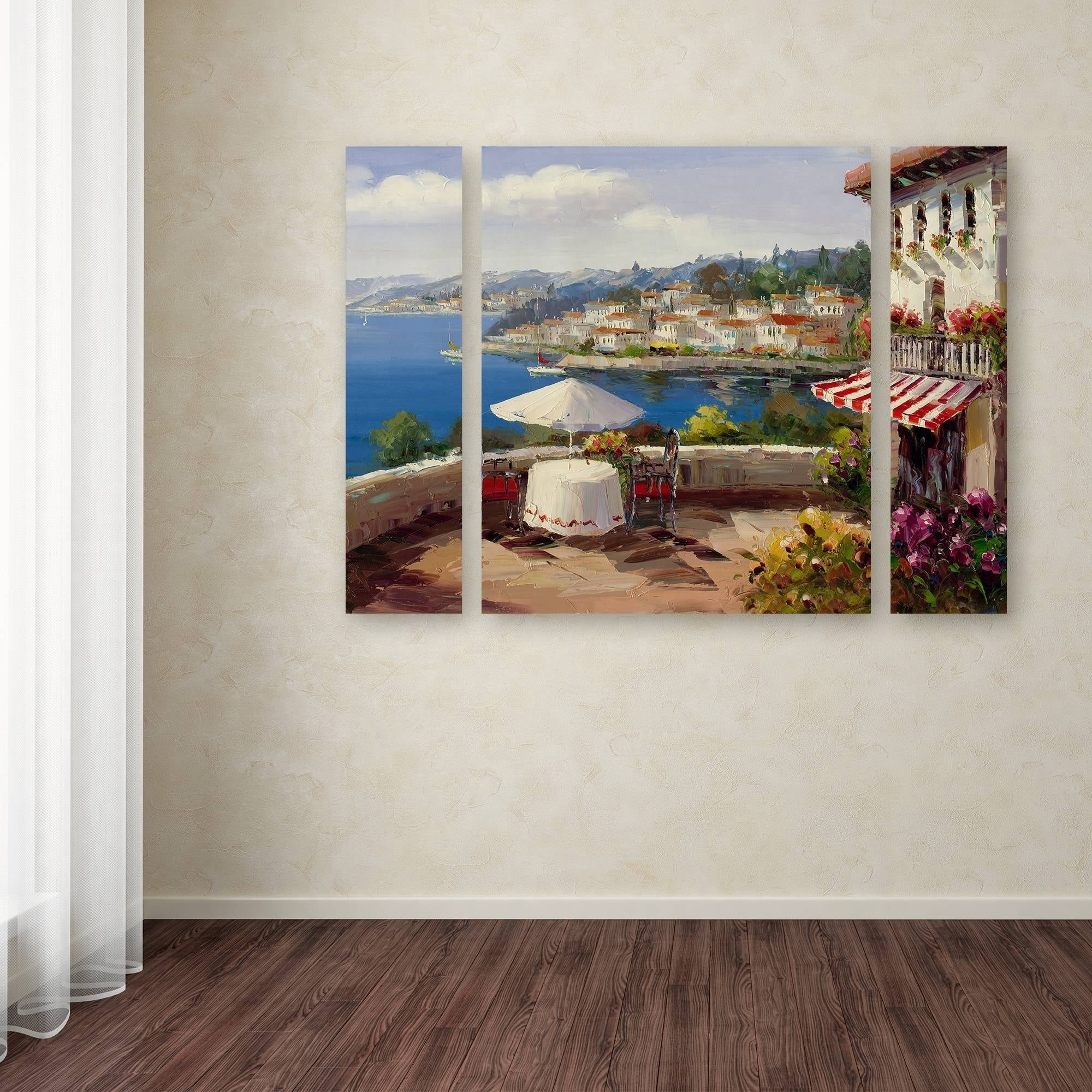 Trademark Fine Art "Italian Afternoon" Canvas Art by Rio Three Panel Set