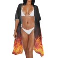 thumbnail image 3 of HELLHERO Flame Pattern Bathing Suit Cover Up High Quality Fabrics Swimsuit Coverup Free Size Cover Ups for Swimwear Women for Womens, 3 of 6