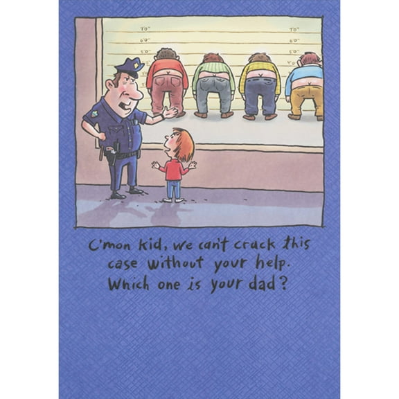 Designer Greetings Policeman and Kid: We Can't Crack This Case Without Your Help Humorous / Funny Father's Day Card