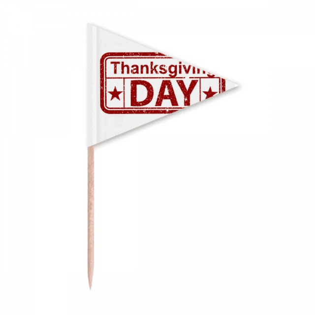 Joyeux Jour de l'Action de Grâce Motif Cure-Dent Triangle Toppers de Cupcake Drapeau