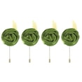 thumbnail image 1 of Uxcell 4 Pcs Boutonnières de Rose pour Hommes, Épingles de Boutonnière pour Cérémonie de Mariage, Anniversaire, Prom, Fête Formelle, Vert (4,7"x2"), 1 of 7