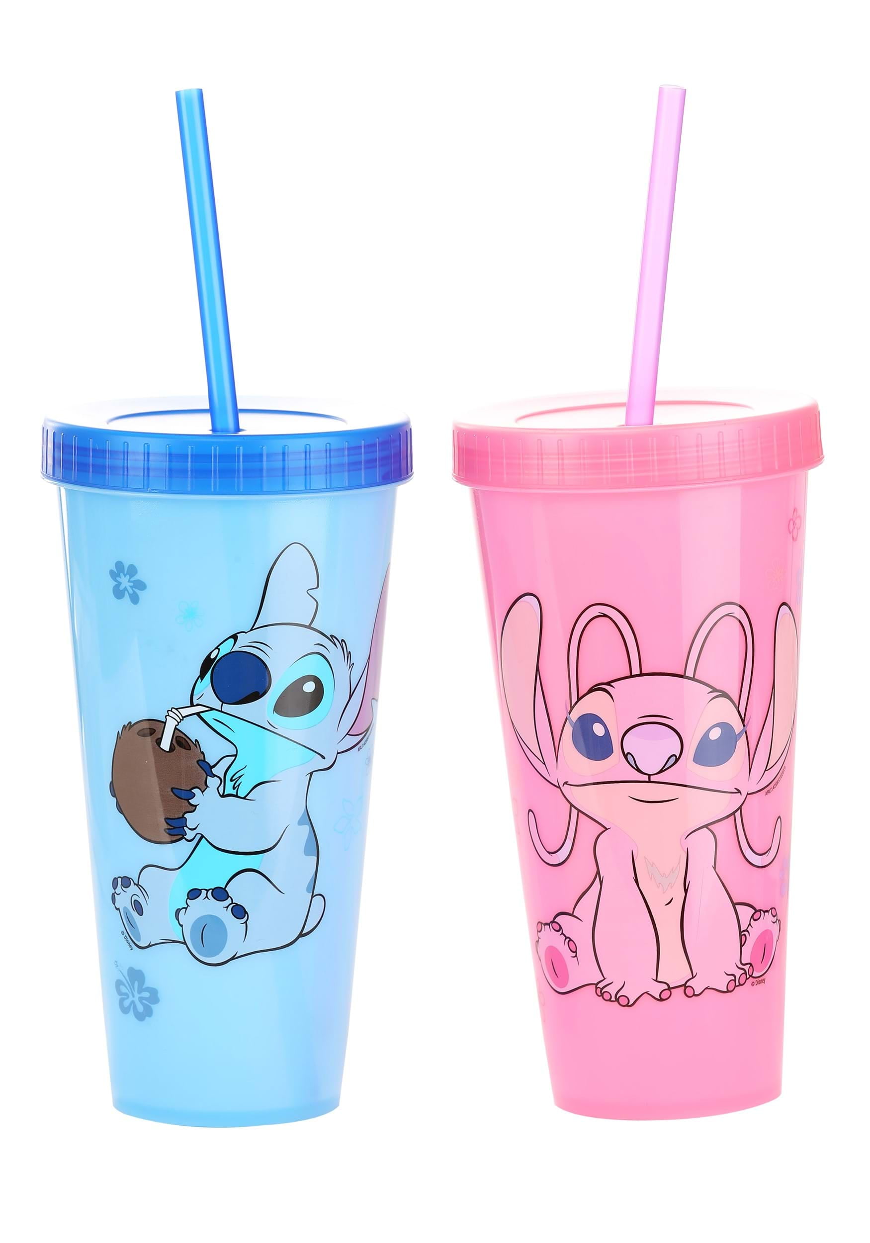 Stitch and Angel 2 Pack Color Changing Plastic Tumblers Set