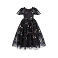 thumbnail image 1 of Girls Dress Black Sequin Flutter Butterfly Ruffle Collar Maxi Bow Tie 8 Years, 1 of 1
