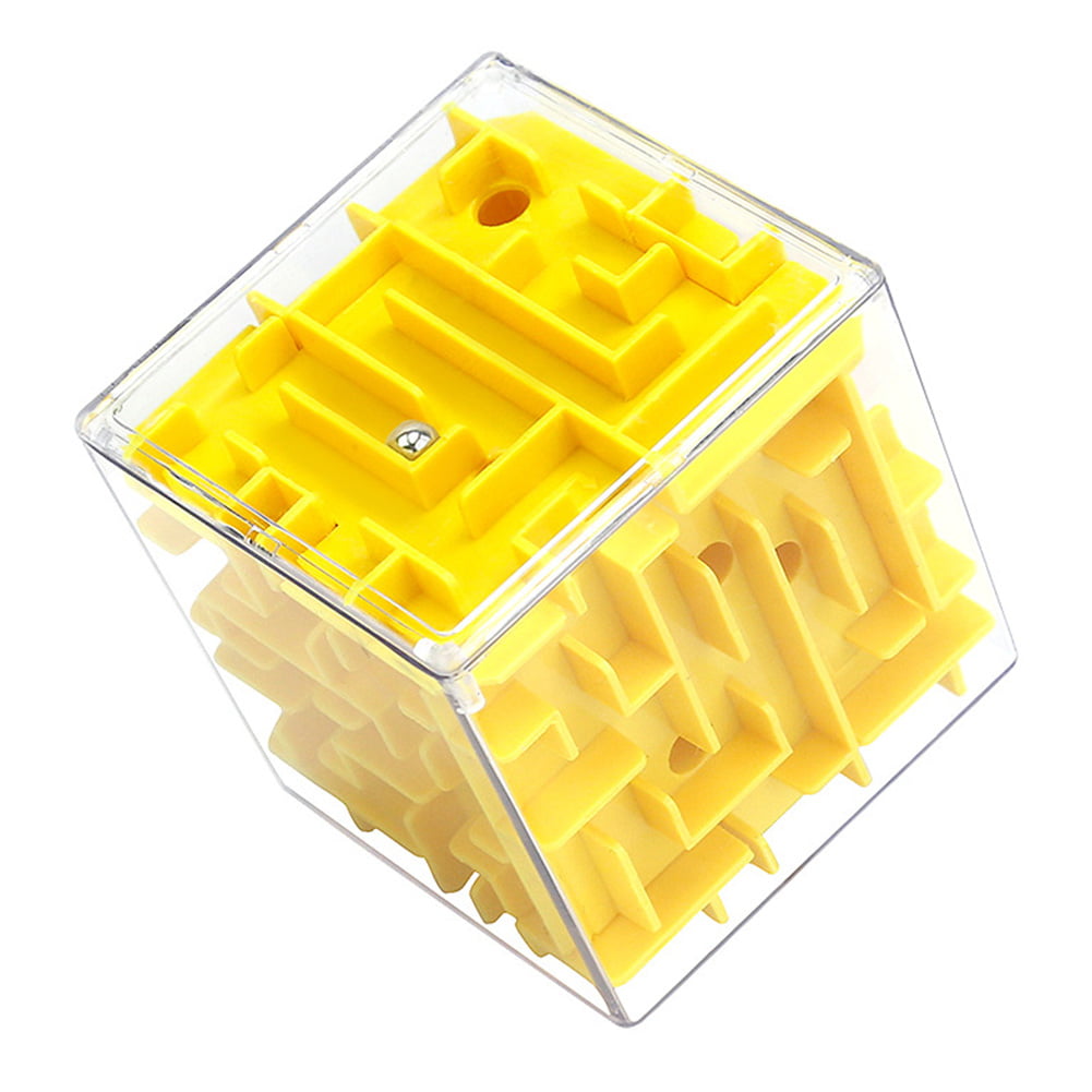 3D Maze Magic Cube Six-Sided Puzzle Cubes Rolling Ball Game Toy for Kid Children 