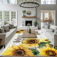 thumbnail image 4 of Yellow Sunflowers 5'x7' Area Rug, Farmhouse Spring Botanical Floral Wooden Washable Non-Slip Soft Rugs, Low-Pile Large Carpet for Living Room Bedroom Dining Room, Non-Shedding Accent Rug, 4 of 9