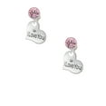 thumbnail image 2 of Delight Jewelry Silvertone Large I Love You Heart Pink Crystal Clip on Earrings, 2 of 5