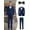 Blue, variant on Men’s 4-Piece Suit Set – Jacket, Vest, Pants & Black Tie, Shawl Collar Formal Business Attire for Weddings, Banquets & Professional Events