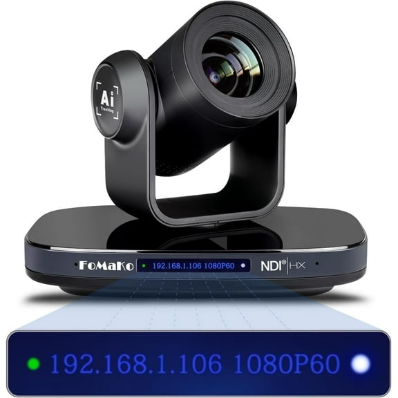 FoMaKo NDI PTZ Camera HDMI 1080P60 AI Auto-Tracking PTZ Camera 30X Optical Zoom, USB3.0 Type-C 3G-SDI HDMI PTZ Camera for Church Worship Education Conference Events, KN30 NDI Camera