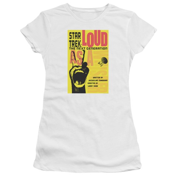 Star Trek Tng Season 2 Episode 5 Junior Women's Sheer T-Shirt White