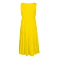 thumbnail image 5 of Casual Summer Dresses for Women, Womens Fashion Holiday Summer Solid Color Sleeveless Party Beach Dress(Yellow,XXXXXL), 5 of 9