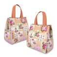 thumbnail image 2 of Pioneer Flower Floral Print Pattern Insulated Lunch Bag for Women & Adults,Large Portable Soft Cooler Lunch Bag,Thermal Food Storage Tote with Pearl Cotton,8.66L,8.75x5.75x9.5 Inch, 2 of 6