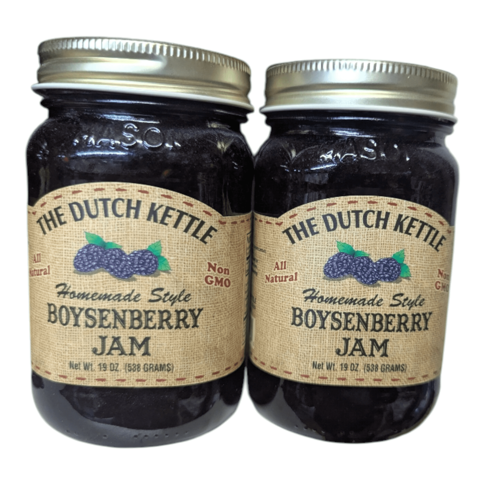 The Dutch Kettle Amish Homemade Boysenberry Jam – 2 Pack (18 oz Jars) – Small Batch, Sweet & Fruity, Amish Style