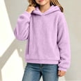 thumbnail image 2 of Fancifize Sherpa Fleece Warm Hoodie for Girls Teens Fuzzy Long Sleeve Winter Hooded Sweatshirt with Pockets 5-15 Years, 2 of 7