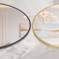 thumbnail image 4 of 18-pulgada round wall mirror con negra metal frame, ideal para para bathroom, entrada, vanity, y dormitorio decor, easy to install, 4 of 9