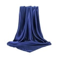 thumbnail image 2 of Square Scarf Simple Wrap 35inchx35inch Solid Color Headscarf for Girls Gift Navy Blue, 2 of 8