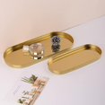 thumbnail image 5 of Mirror Gold Metal Decorative Tray, For Vanity Dresser Coffee Table Counter Bathroom Kitchen Desk Home Decor, Oval 3.7''x9'', 5 of 5