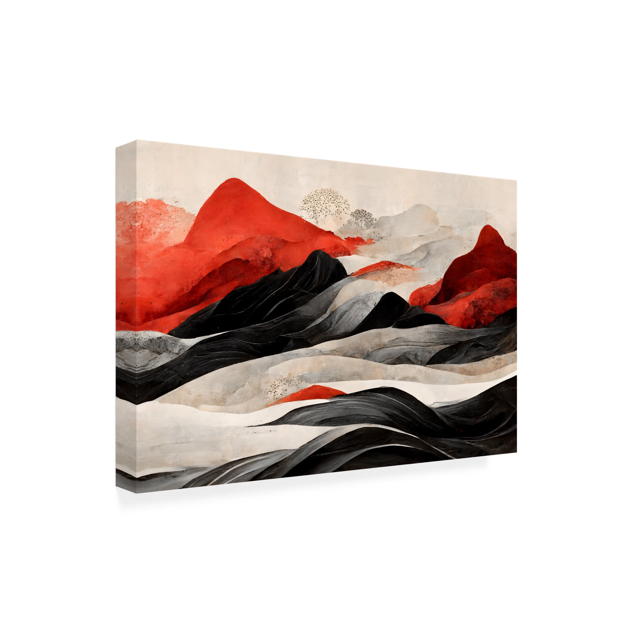 Canvas Wall Art - Treechild 'Red Mountains' Wall Art for Living Room, Bedroom, or Office D?cor by Trademark Fine Art - 19 x 12 Inches
