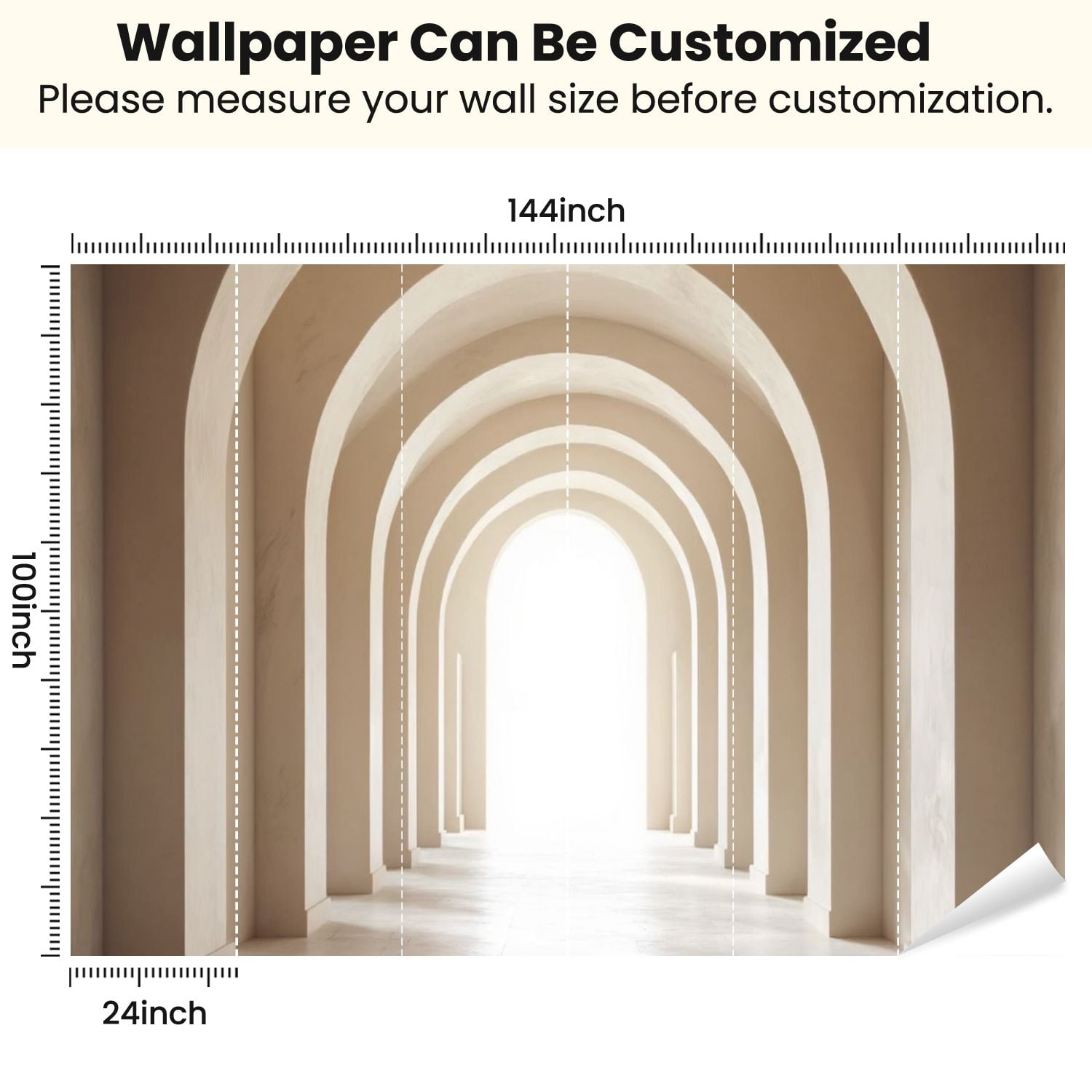 Peel and Stick Wallpaper Archway Wall Mural 3D Church Door Living Room Corridor Entryway Decor Modern Art Wall Mural Decor Self Adhesive and Removable 100in x 144in