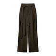 thumbnail image 6 of hoksml Women's High Waist Pleated Dress Pants Tie Design Casual Long Trousers with Pockets, 6 of 6