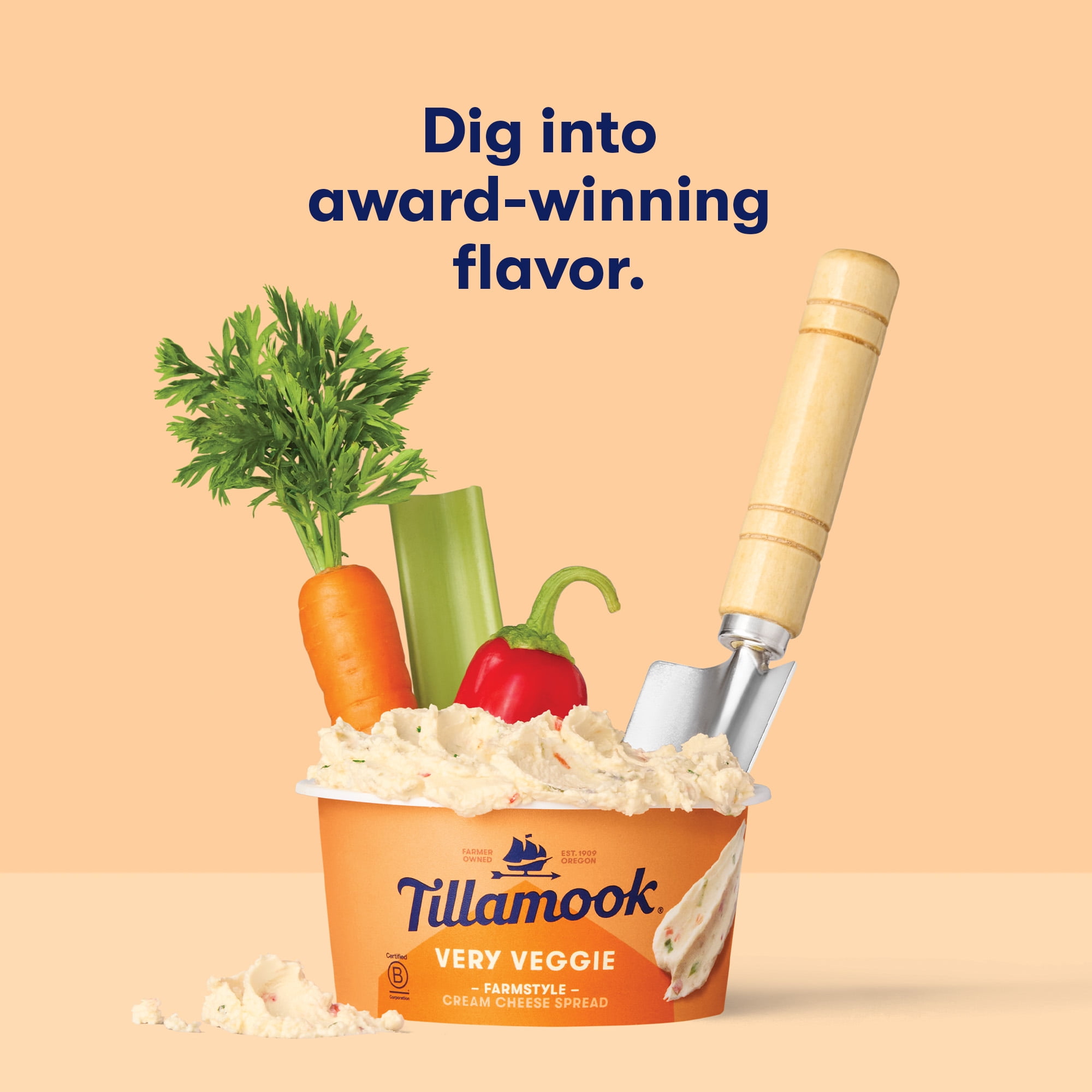 Tillamook Very Veggie Cream Cheese Spread, 7 oz Tub
