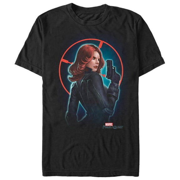 Men's Marvel Puzzle Quest Widow  Graphic Tee Black 2X Large