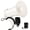 White, variant on MyMealivos 35W ABS Megaphone with Rechargeable Battery  with Voice Siren Recording & Detachable Mic Cover up to 980 ft for Multiple Activities-Black