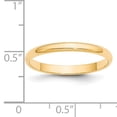 thumbnail image 3 of Primal Gold 14 Karat Yellow Gold 2.5mm Lightweight Half Round Band Size 10, 3 of 6