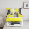 thumbnail image 5 of Homewish Yellow Watercolor Square Full Size Comforter Sets,Vintage Abstract Artwork Bedding Comforter Set,Polkadot Reversible,3pcs,1 Comforter and 2 Pillowcases, 5 of 7