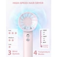 thumbnail image 4 of Secador de pelo para mujer de alta velocidad de 1500 W, secador iónico warmmama para cabello rizado, silencioso, motor sin escobillas, secado rápido, control térmico, secador de viaje con difusor y bo, 4 of 5