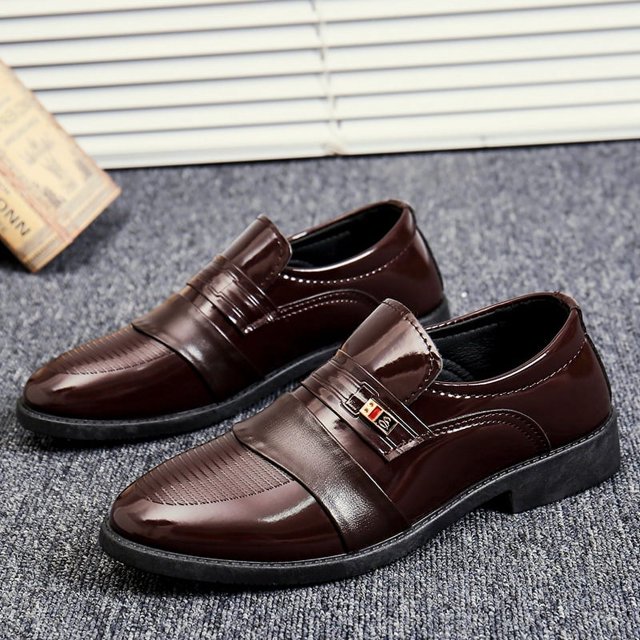 Zapatos de cuero para hombre, zapatos de vestir de negocios informales, zapatos de cuero negros transpirables para hombres jóvenes