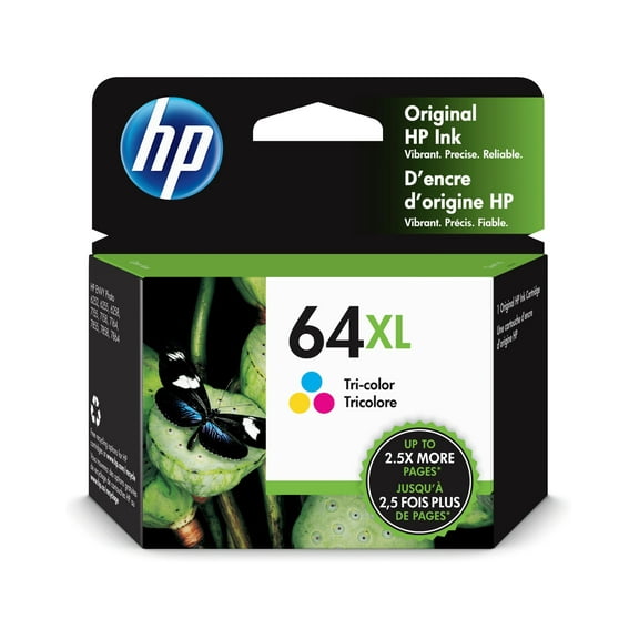 HP 64XL High Yield Tri-color Original Ink Cartridge, ~415 pages, N9J91AN#140