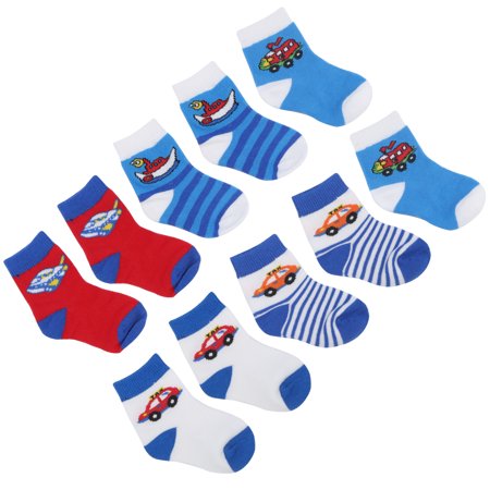 

LHCER Anti‑Slip Children Socks Kids Socks 5 Pairs Children Socks Cute Cartoon Pattern Soft Cotton Socks For 0‑1 Year Old Baby