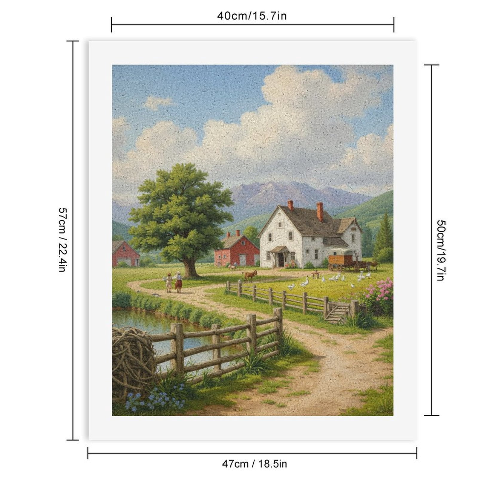 Paint by Numbers Kit for Adults, Farmhouse Scenic Landscape Pathway Paint by Numbers, Easy Paint by Numbers Kit for Adults Beginner, DIY Adult Paint by Number Kits on Canvas, Home Decor