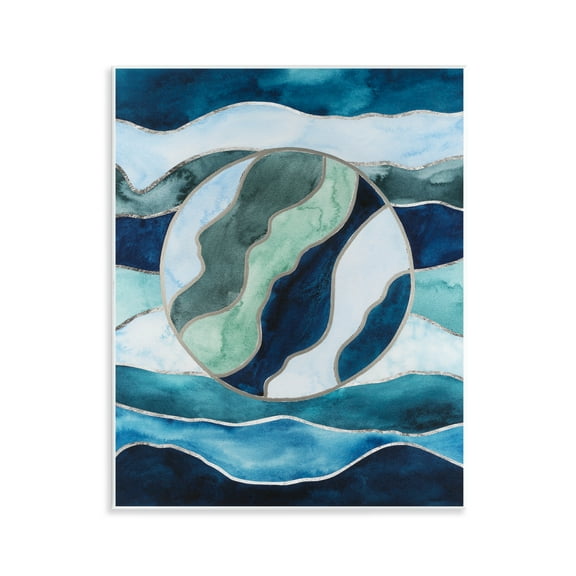 Stupell Industries Stained Glass Circle Impression Abstract Painting Unframed Art Print Wall Art, 11 x 14