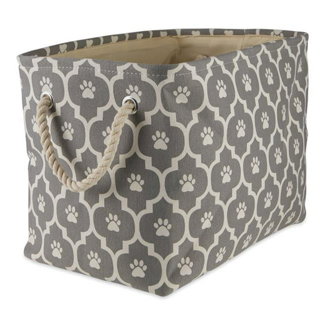 Design Imports CAMZ12516 Bac Rectangulaire en Polyester pour Animaux, Gris - Moyen