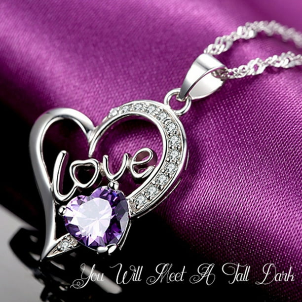Purple heart shop necklace walmart