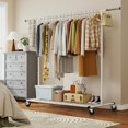 thumbnail image 6 of LILEYI Heavy Duty Clothes Rack, Clothing Racks for Hanging Clothes, Rolling Clothes Rack Load 250LBS, Clothing Rack With Wheels,Portable & Collapsible, White, 6 of 7