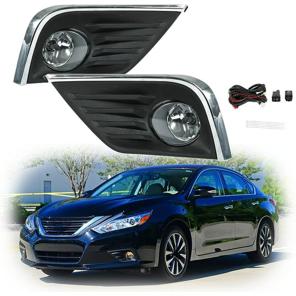 SEBLAFF Driver passenger Side Fog Lights with Front Bumper Bezel Wires Switch Bulbs Replacement for 2016-2018 Nissan Altima