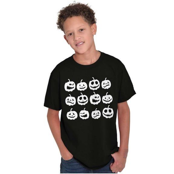 Funny Halloween Jack O Lanterns Crewneck T Shirts Boy Girl Teen Brisco Brands S
