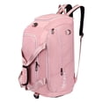 thumbnail image 2 of Qarigey Bolsa de gimnasio Unisex para Fitness, bolsa de viaje portátil para exteriores, compartimentos impermeables, de hombro de tela Oxford Bolsas de mensajero y de hombro Rosado, 2 of 6