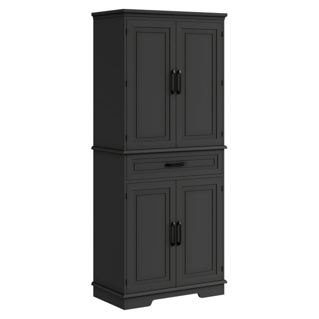QinaQin 72 Inch Tall Pantry Cabinet with 4 Doors, Drawer and Adjustable Shelves