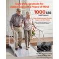 thumbnail image 3 of VEVOR Wheelchair Ramp with Handrails, 71.1 x 32.7 in, Heavy Duty Wide Aluminum Wheelchair Ramp with Adjustable Legs, 1000 lbs Capacity, Portable Threshold Ramps for Home Steps, Stairs, Doorways,Curbs, 3 of 9