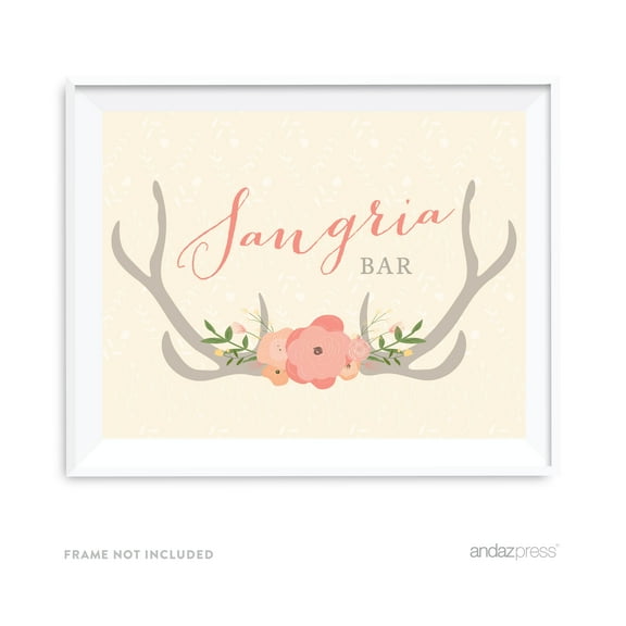 Sangria Bar Woodland Deer Wedding Party Signs