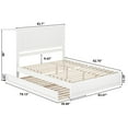 thumbnail image 5 of Malta Queen Wood Platform Bed with Panel Footboard and Twin XL Trundle in White, 5 of 5